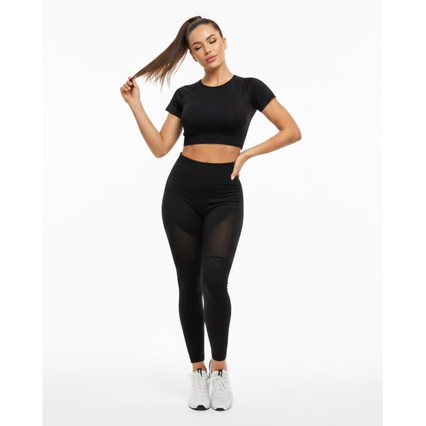 Conjunto Mujer Deportivo Peto Manga Corta Push Up