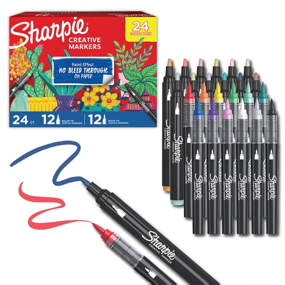 Marcadores Sharpie Creative de acrílico a base de agua, 24 colores