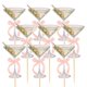 thumbnail image 1 of Adorno para pastel Vgaruint 9 piezas Martini con lazos rosados, 1 of 7