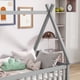 thumbnail image 3 of Twin Tent-shaped Floor Bed,Teepee Bed with Guardrails,Slats,Grey, 3 of 3