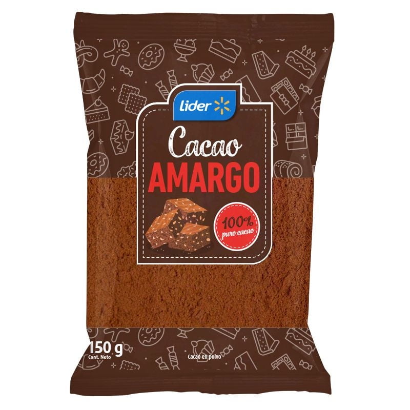 Cacao Natural En Polvo Amargo 150 g Lider