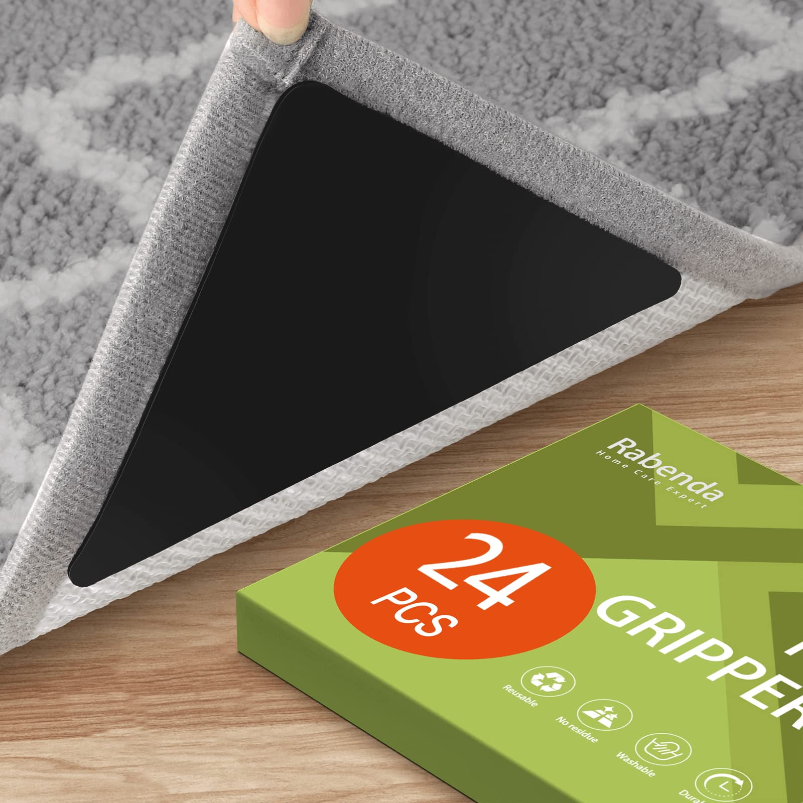 Rug Grippers Rabenda Para Pisos De Madera Y Baldosas, 24 Unidades