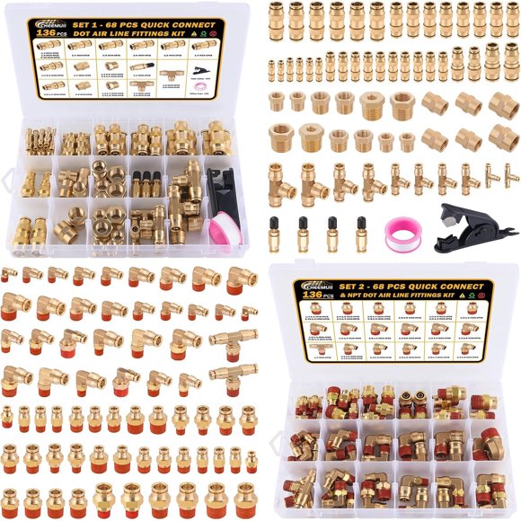 Kit de Conexiones CheeMuii DOT de Bronce para Aire NPT