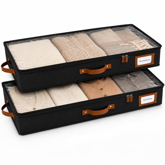 Caja de almacenamiento HOMELUX THEORY 2 unidades negra de perfil bajo