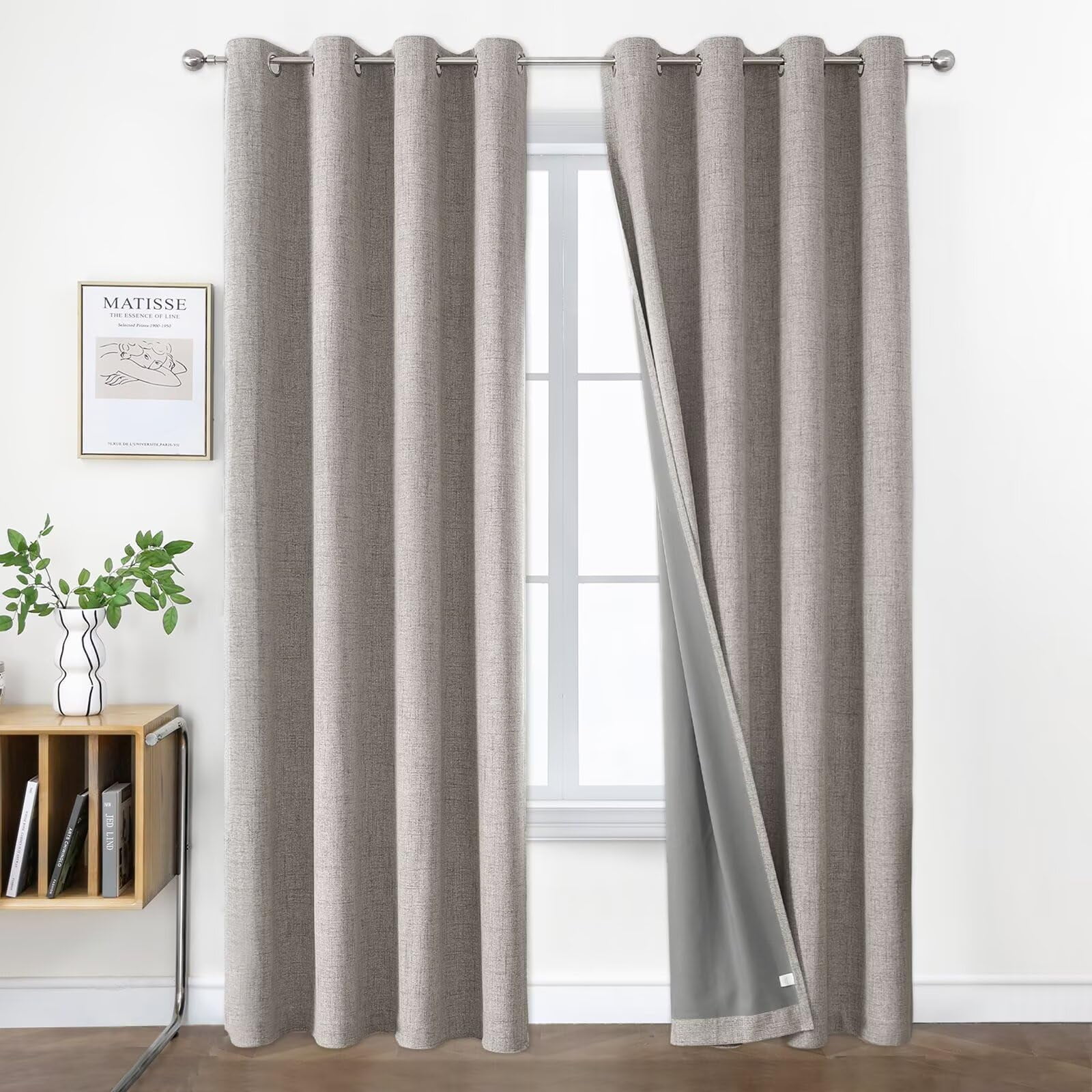 Cortinas Divisorias Para Habitaciones Blackout Joydeco Blanco Grisáceo