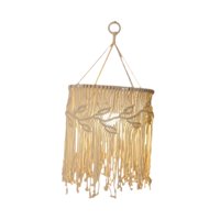 Magideal - Pantalla De Macramé, Cubierta De Lámpara Colgante, Decoración Colgante De Macramé Bohemio, Borla Colgante Para Sala De Estar, Baño, Oficina Y Dormitor Altura 65Cm