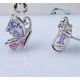 thumbnail image 2 of Pendientes de tuerca con mariposas cristalinas de azuria y circonita en oro de 18 quilates, 2 of 6