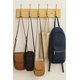 thumbnail image 3 of Juego 2 Percheros De Madera Con 5 Ganchos De Pared 50cm Colgador De Ropa Rustico, 3 of 4