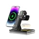 thumbnail image 1 of Estación de carga inalámbrica 3 en 1 de 15 W para iPhone Apple Watch AirPods con imán, ángulo ajustable, diseño plegable, luz nocturna y protección contra sobrecarga-Negro, 1 of 7