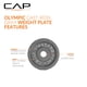 thumbnail image 3 of Placa de pesas CAP Barbell Olympic de 2 pulgadas, gris, 2,27 kg, juego de 4, 3 of 7