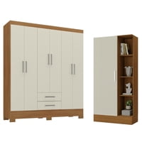 Movelaria - Combo Clóset 6 Puertas + Clóset Zapatero Off White R6215