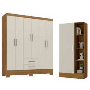 Movelaria - Combo Clóset 6 Puertas + Clóset Zapatero Off White R6215