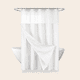 thumbnail image 1 of Cortina De Baño Diseño Impermeable + Forro Y 12 Ganchos Aura Zeus blanco, 1 of 10