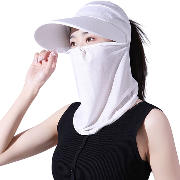 Sombrero de protección solar para mujer, máscara facial de verano, velo, ciclismo, coche eléctrico, sombrero para el sol al aire libre, protección UV, sombrero parasol.
