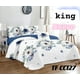 thumbnail image 1 of Cobertor de verano tipo quilt tamaño 2 Plazas Diseño Blanco y Azul Flores grandes, 1 of 1