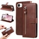thumbnail image 1 of Funda tipo cartera para iPhone 16e con bolsillo con cremallera y ranuras para tarjetas – Función de soporte Marrón, 1 of 5