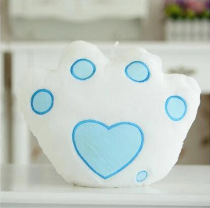 Lelumania - Cojín Luminoso Blanco De Felpa Con Forma De Huella