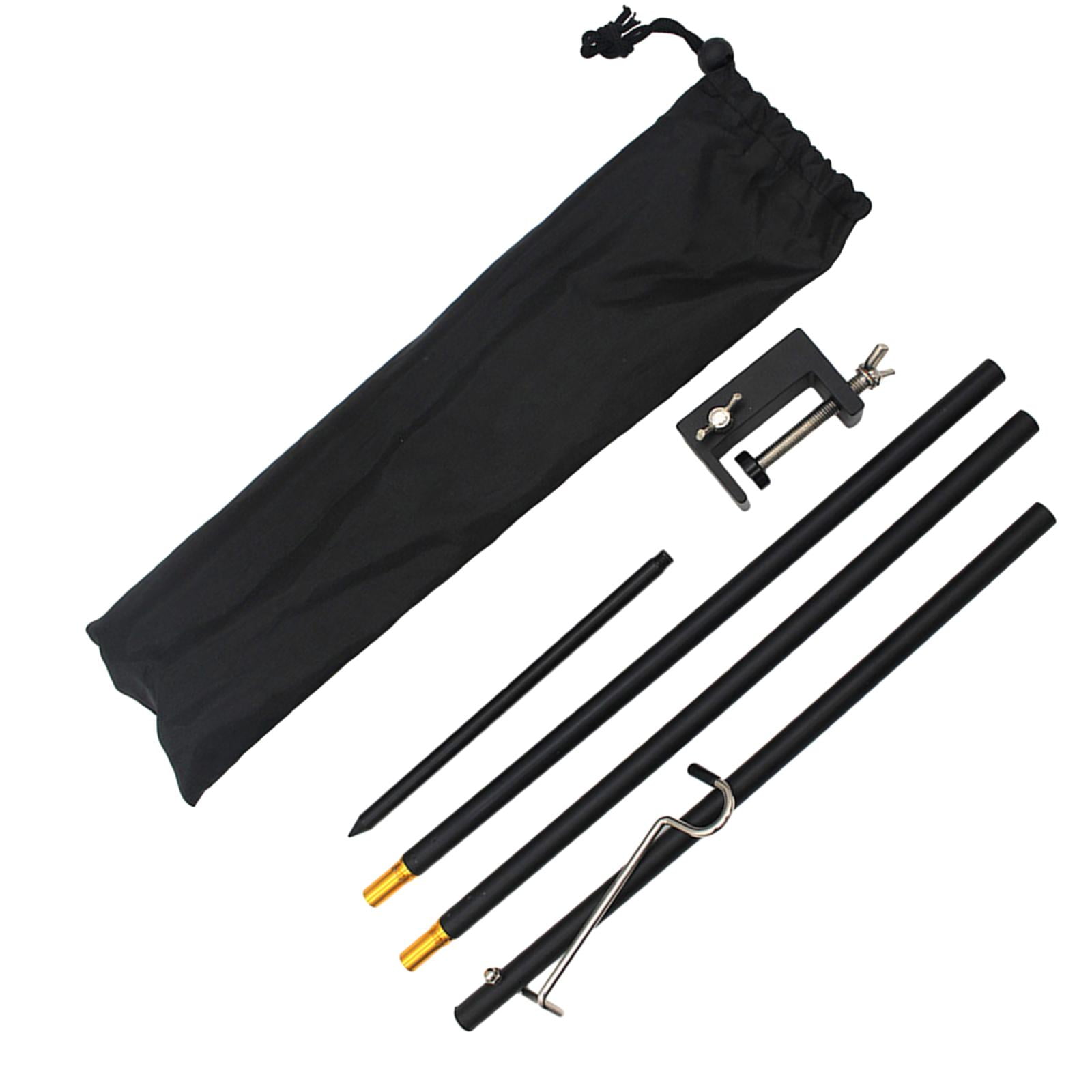 Ioensy - Lámpara De Camping Poste Soporte De Luz Desmontable Portátil Para Viajes Pesca Al Aire Libre Negro