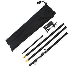 Ioensy - Lámpara De Camping Poste Soporte De Luz Desmontable Portátil Para Viajes Pesca Al Aire Libre Negro