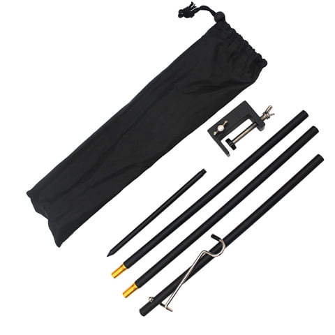 Ioensy - Lámpara De Camping Poste Soporte De Luz Desmontable Portátil Para Viajes Pesca Al Aire Libre Negro