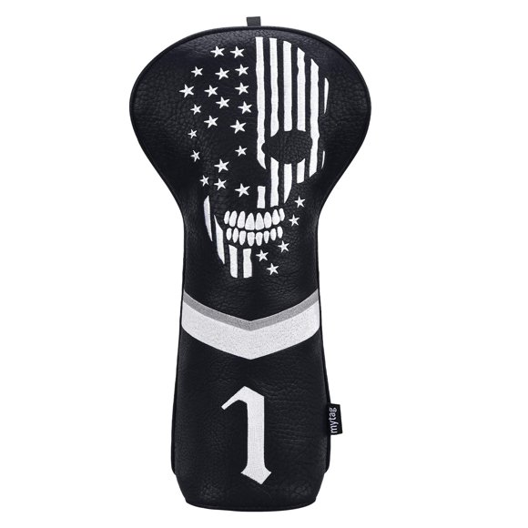 Funda para Driver de Golf caiobob Calavera Cuero Negro