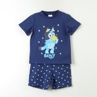 Pijama Manga Corta Niño Azul Estrellas Bluey