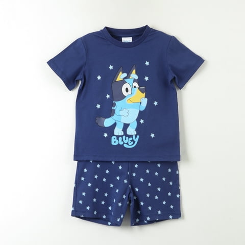 Pijama Manga Corta Niño Azul Estrellas Bluey