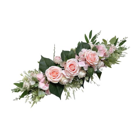 Magideal - Artificial Wedding Shape Flower Rose Recepción De Guirnalda Decoración De La Flor De Flor Banzlum , Rosa Claro