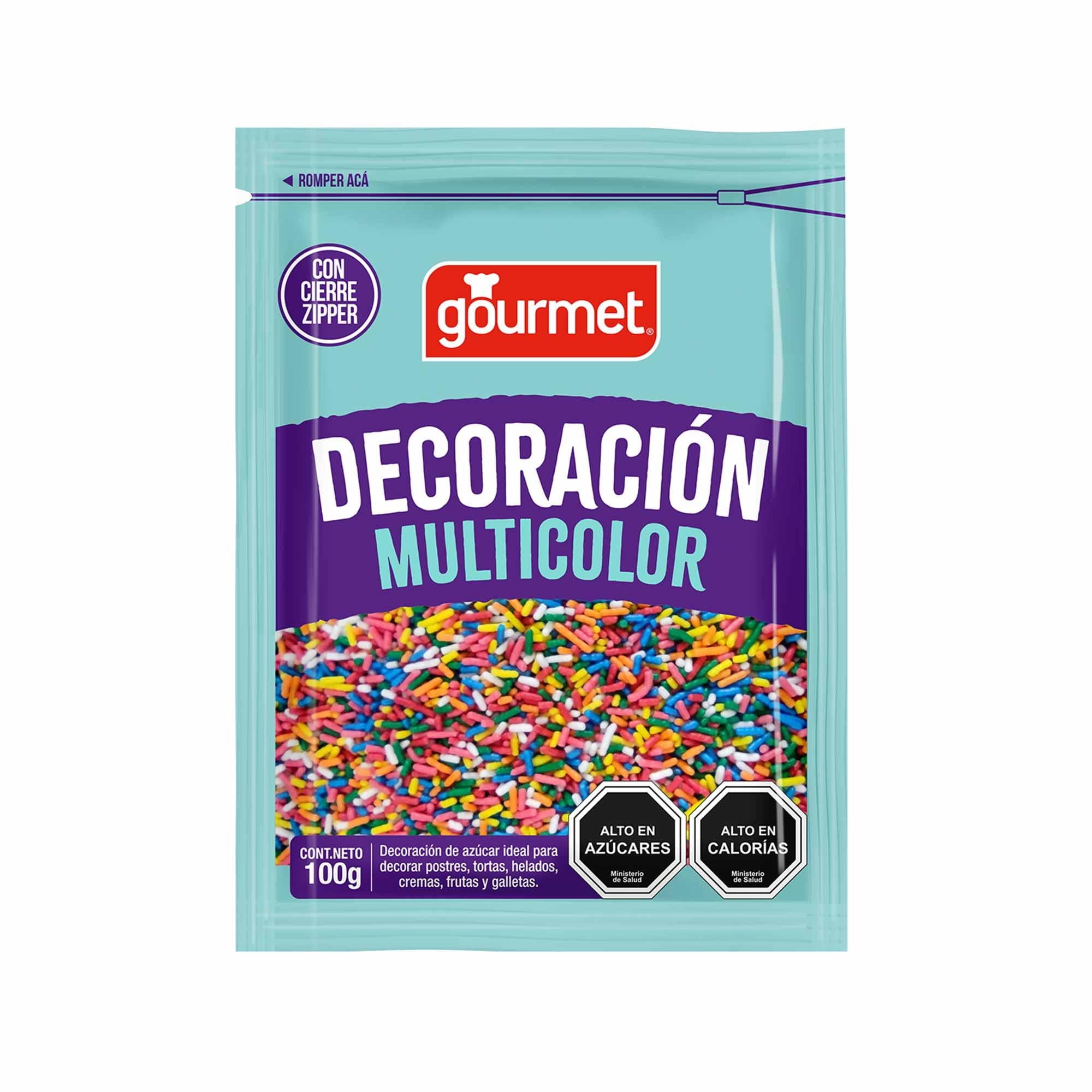 Decoración Grajeas Multicolor Bolsa 100 g Gourmet