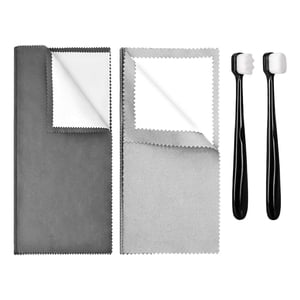 Ioensy - Paño Ligero Para Pulir Plata Con 2 Cepillos Para Collares Y Cadenas De Diamantes