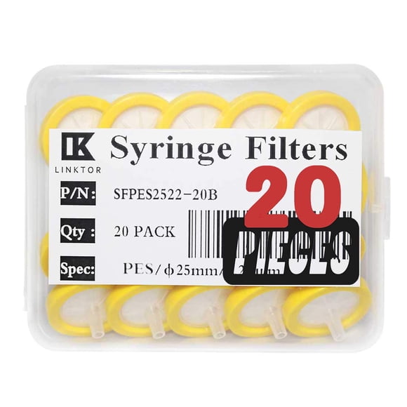 Filtro de Jeringa LINKTOR 25 mm 0.22 μm PES Paquete de 20