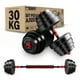 thumbnail image 1 of Set Mancuernas Y Barra Unibles 30kg Fitness Pesas Ajustables, 1 of 10