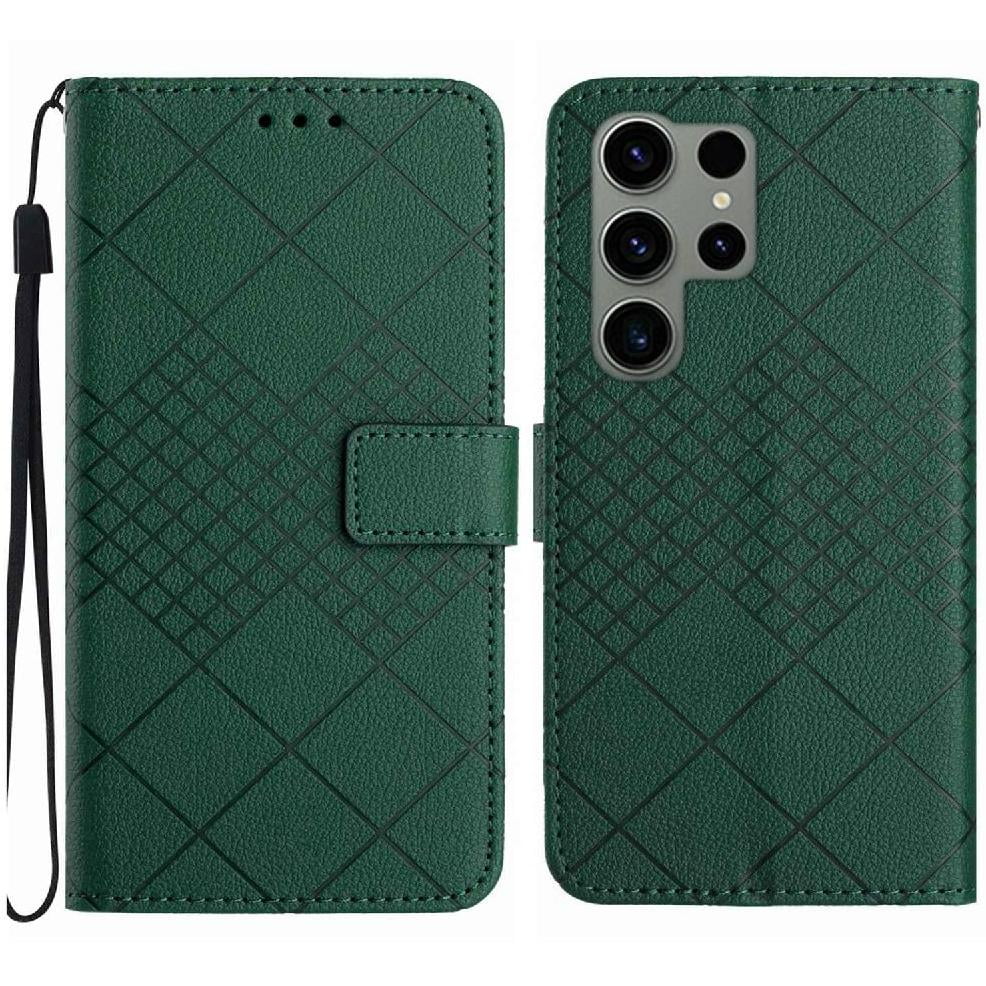 Foxdock - Funda Tipo Cartera Para Samsung Galaxy S23 Ultra Con Soporte Y Correa, Interior Tpu Antirrayas Verde