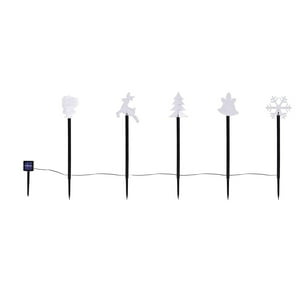 Genérico - Set De 5 Estacas Solares Navidad Diferentes Diseños