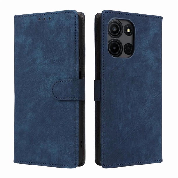 Funda Billetera para TCL K32 5G con Soporte - Cartera de Cuero con Ranuras Azul