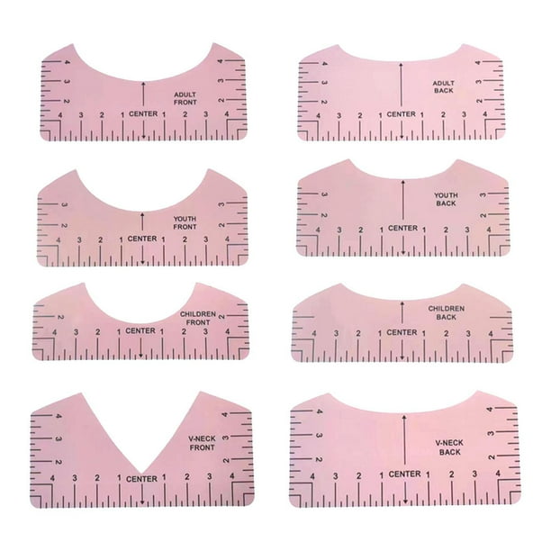 Guía para hacer reglas de camisetas, 8 unidades, herramientas para la impresión de camisetas, guía para la colocación de vinilo Rosa
