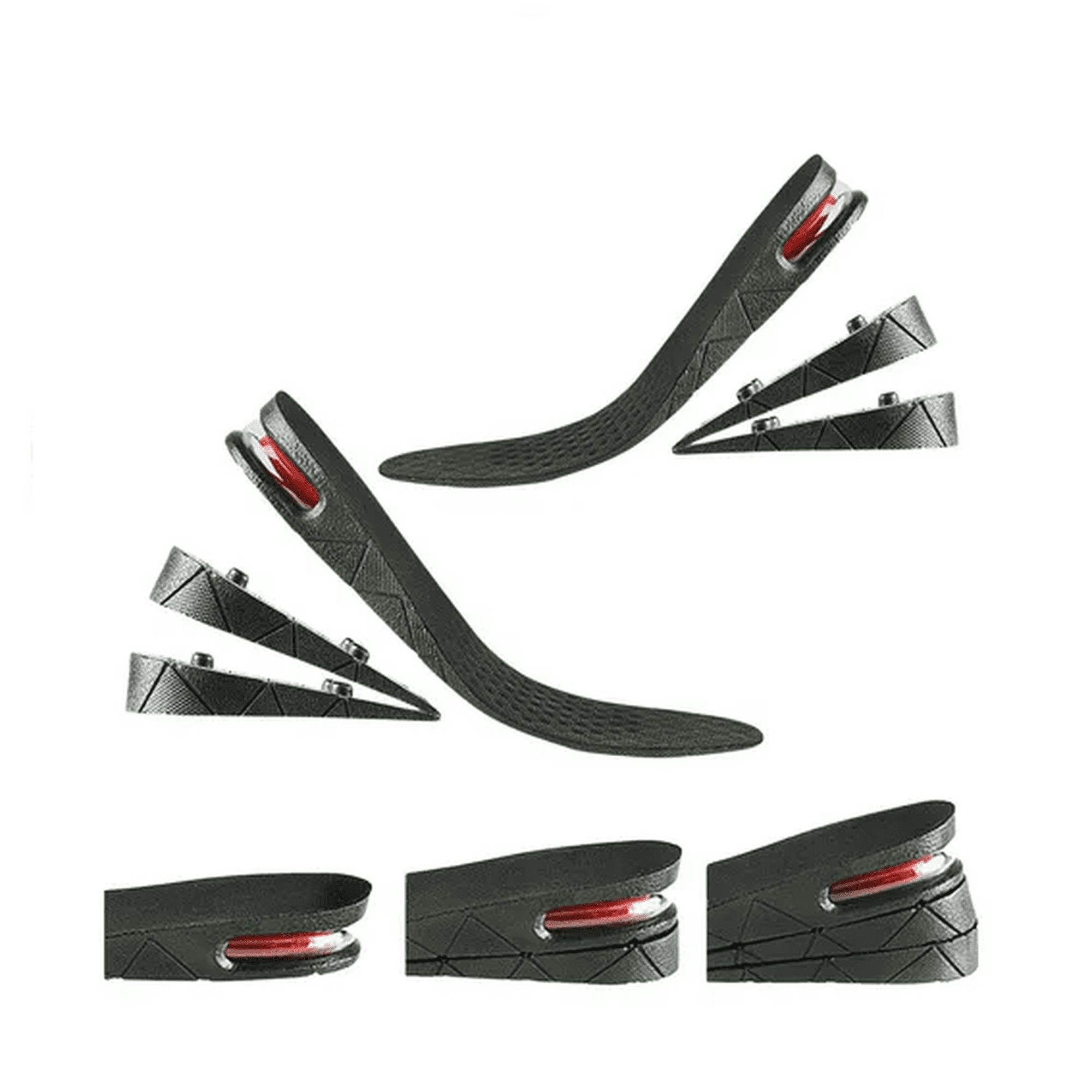 Genérico - 2* Plantilla De Altura Taloneras Gel Aumenta Estatura 3-6cm Color Negro Tamaño De La Plantilla 35-44