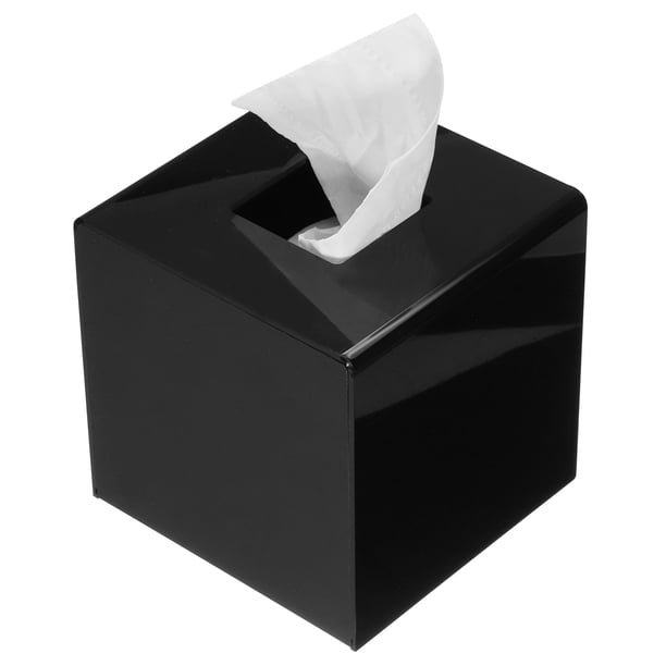 Uxcell Cubierta de Caja de Pañuelos Soporte Cuadrado Dispensador Acrílico para Mesa de Baño Dormitorio Cocina Oficina