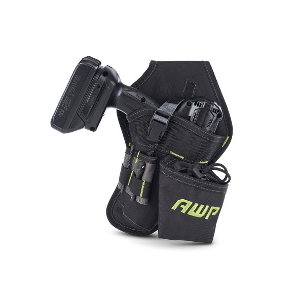 Funda para taladro AWP, poliéster resistente, angulada, negra