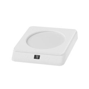 Magideal - Calentador De Taza De Café, Estera De Taza Calentada Con Sincronización, Antideslizante, Calentador De Café Inteligente, Placa Calentadora De Café Par Blanco