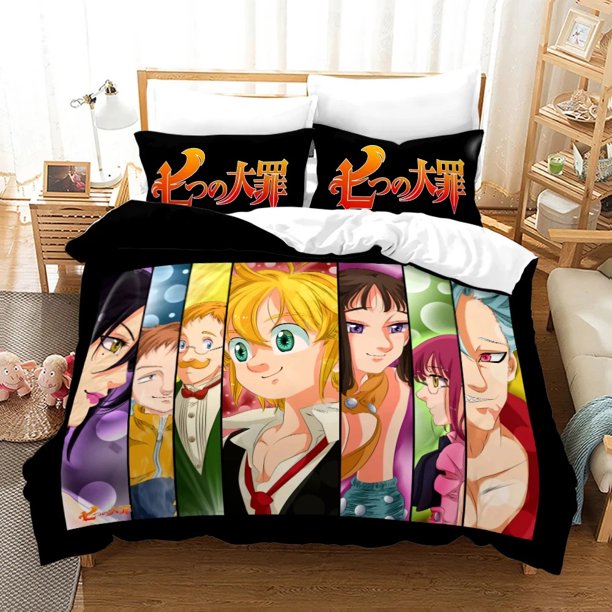 Anime Seven Deadly Sins Bedding Set Boys Girls Duvet Cover Pillowcase Bed Kids Adult Fashion Home Textileextile