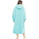 thumbnail image 2 of Manta Sherpa portátil, sudadera con capucha de talla grande, manta para televisión con mangas largas y bolsillo, talla única, azul lago, 2 of 5