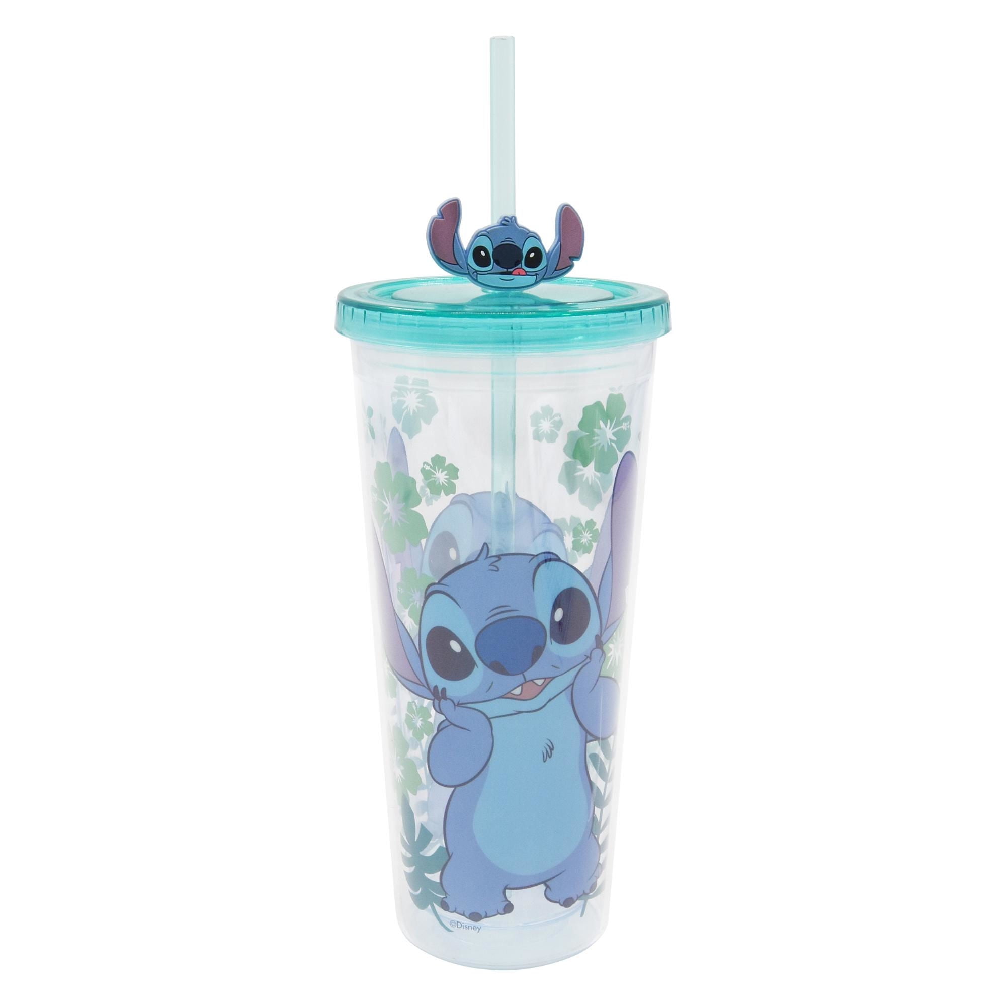 Vaso Bombilla Sttitch 3 Piezas 650ml Plástico - Silicona Multicolor Disney