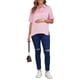 thumbnail image 2 of INSPIRE CHIC Blusa de maternidad para mujer, manga dolman, suelta, con botones, cuello en punta dividido, mangas cortas, camisas de embarazo, S Rosa, 2 of 6