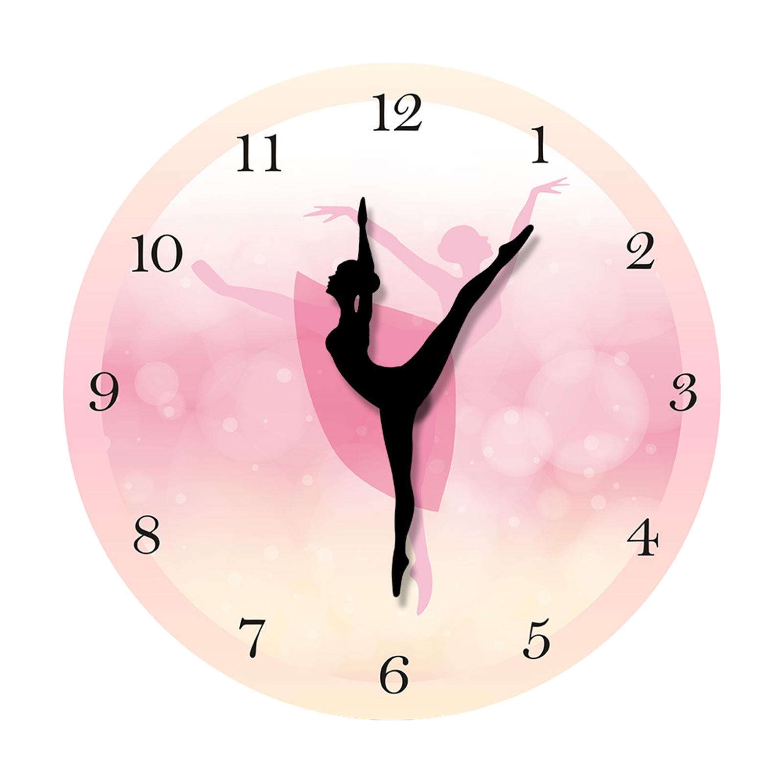 Bothyi - Reloj De Pared De Chica De Ballet De 12 Pulgadas, Decoración Con Pilas Para Dormitorio Elegante