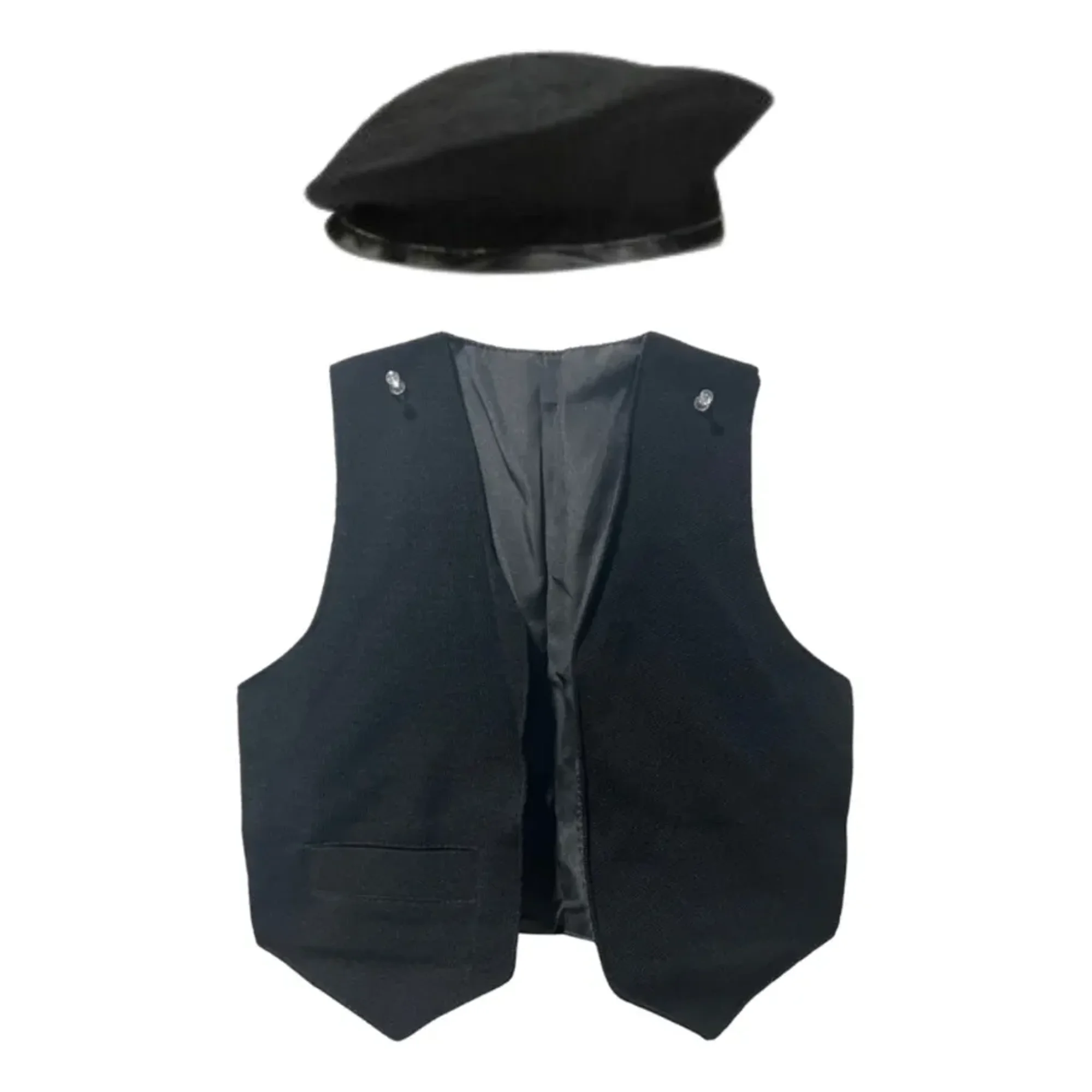 Genérico - Traje Gaucho Chaleco + Boina Para Niños Fiestas Patrias