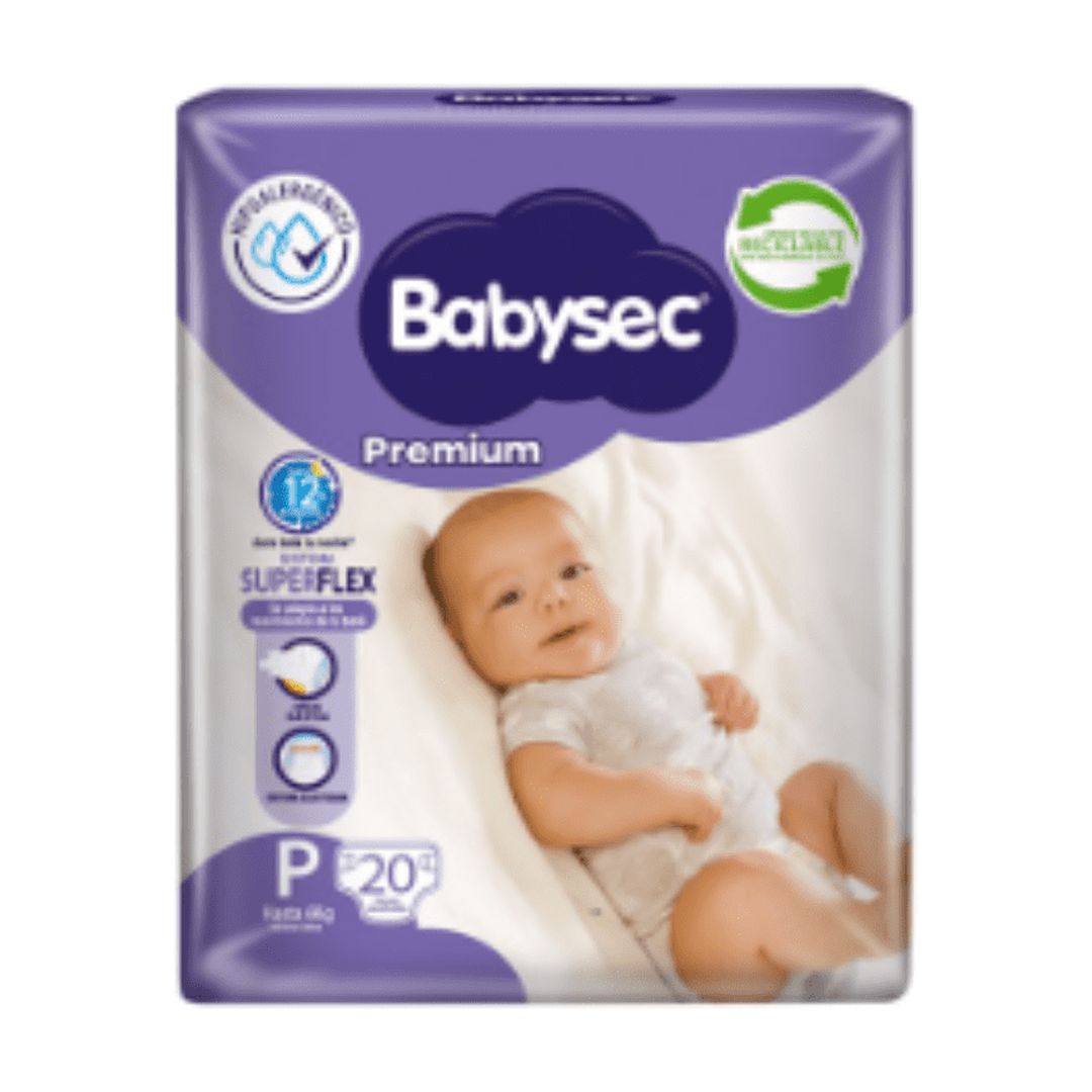 Pack X4 Pañales Babysec Premium P 80 Pañales