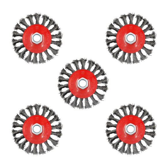 Cepillo Copa de Alambre Trenzado Auprex de 4 Pulgadas, 11 UNC, Pack de 5