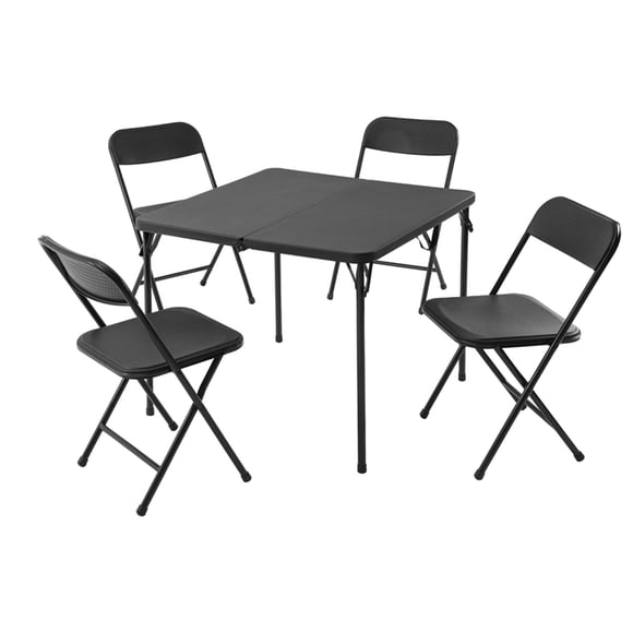 Juego de Terraza Plegable 4 Sillas Negro 86.4x86.4x71.2 Cm