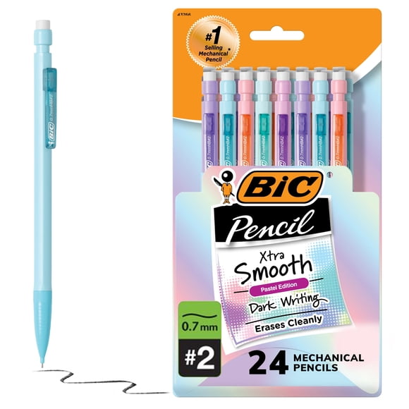 Lápices mecánicos BIC Xtra-Smooth Pastel de 0,7 mm, 24 unidades